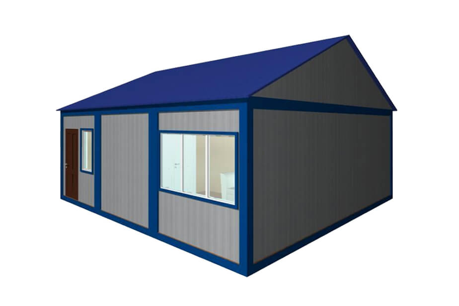 Модульный дом с двухскатной крышей МЗ-07
